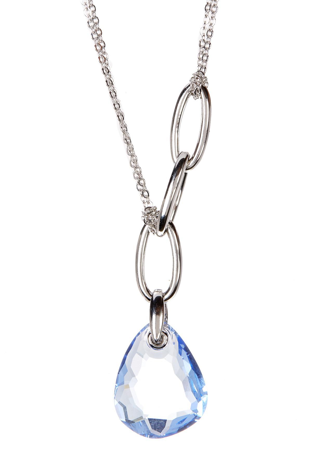skål Udfordring negativ Swarovski Modern Crystal Drop Necklace in Blue | Lyst