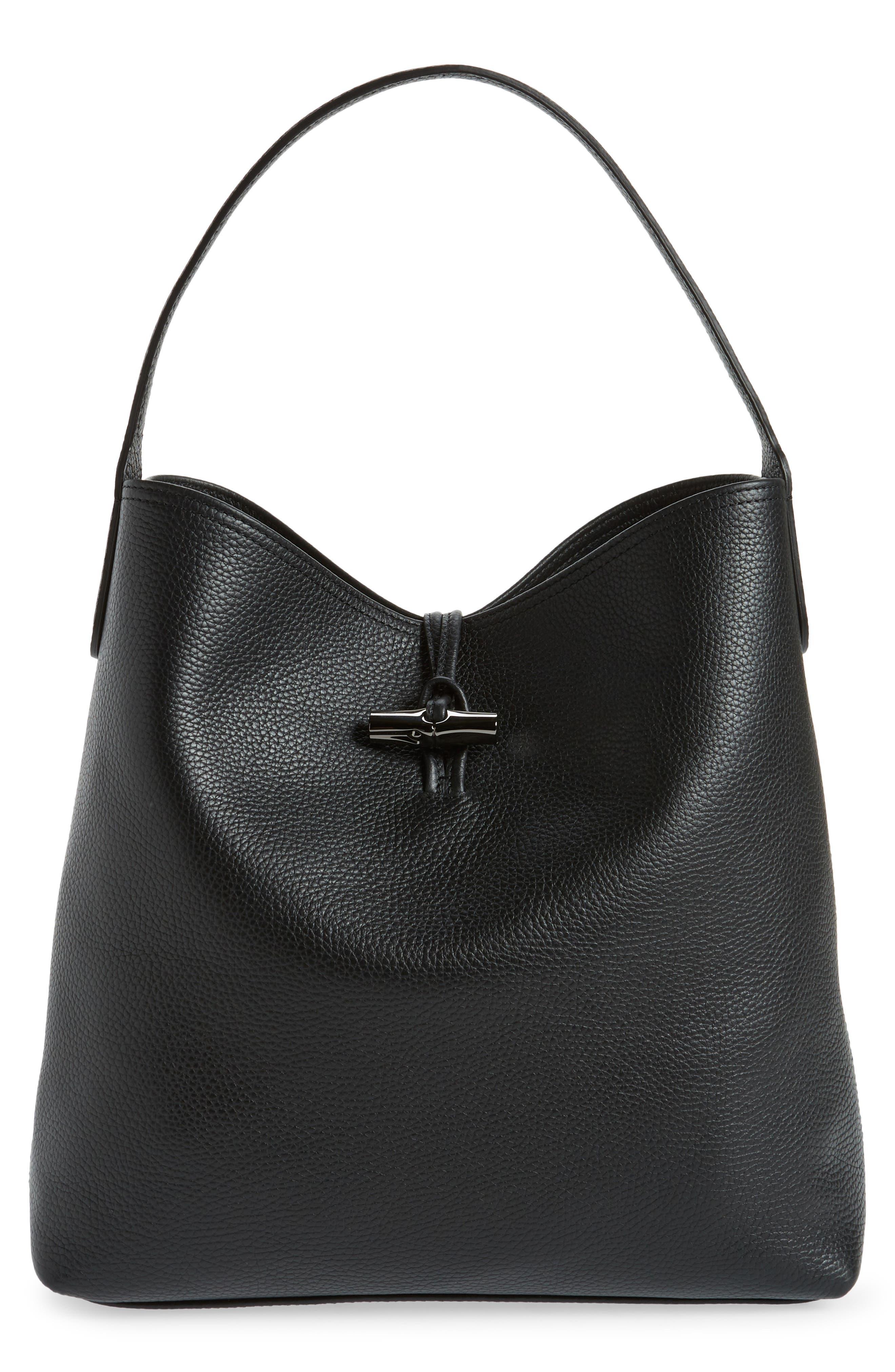 Longchamp Roseau Essential Hobo Bag in Black | Lyst