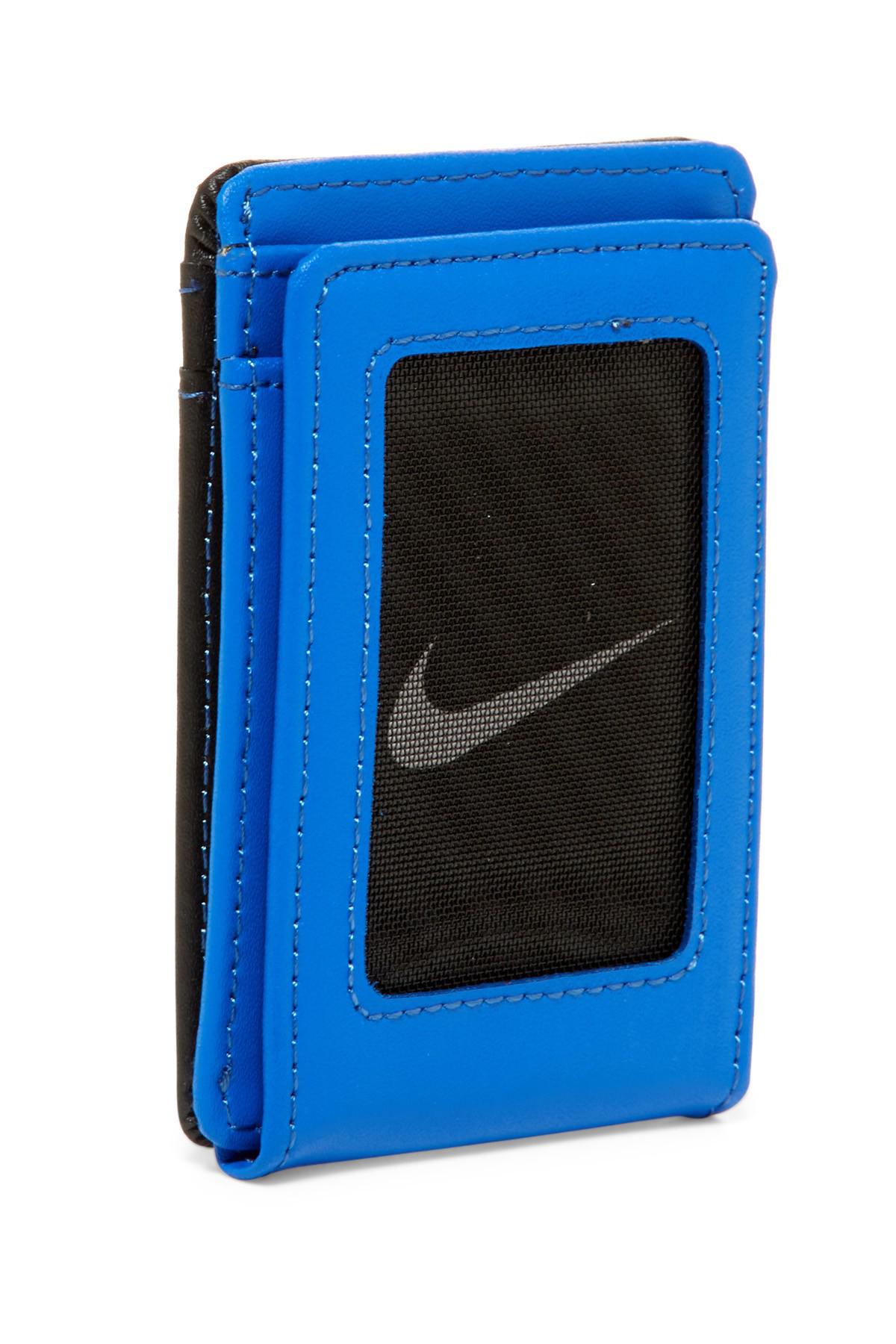 Nike Leather Block Front Pocket Wallet in Blue for Men | Lyst