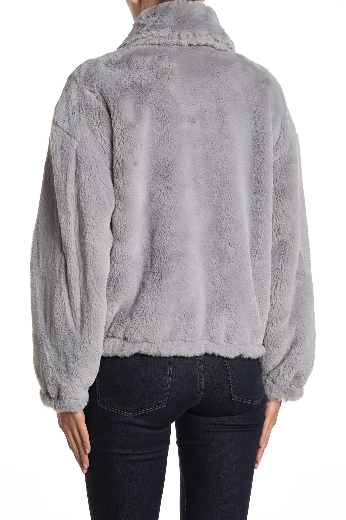 lucky brand missy short faux fur jacket
