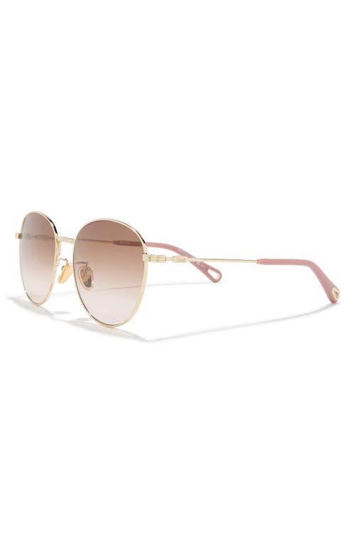 Chloé Gradient Round Sunglasses, 57Mm in Pink | Lyst