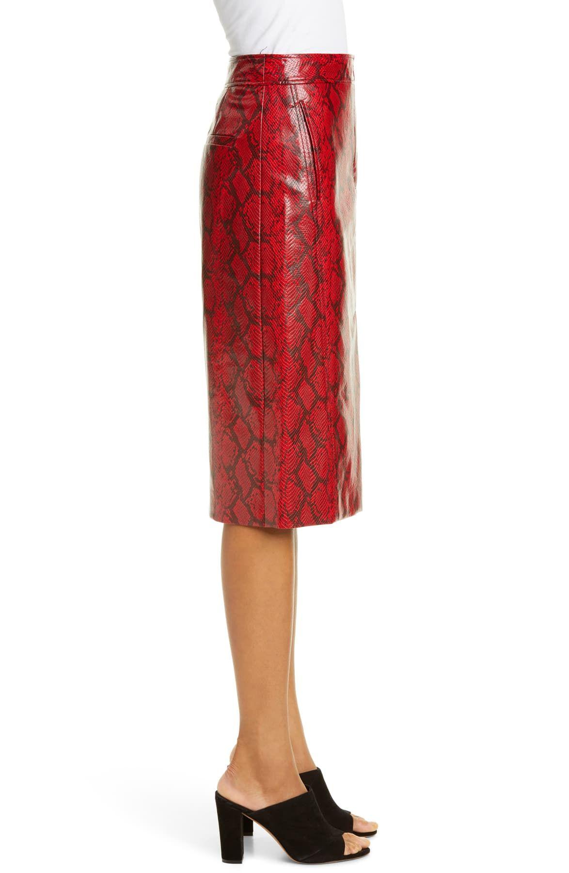 tibi python faux leather pencil skirt