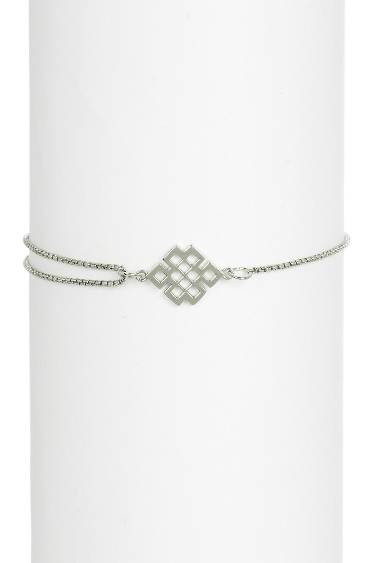 ALEX AND ANI Sterling Silver Endless Knot Charm Pull Chain ...