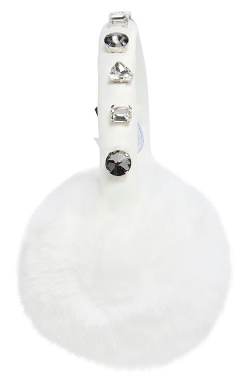 Kate spade new york White Faux Fur Rhinestone Embellished Ear Muffs::NWT:: Kate Spade Embellished Faux Fur Earmuff in White | Lyst main image 3