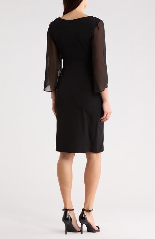 Connected Apparel Sheer Sleeve Dress in Black | Lyst Connected Apparel Sheer Sleeve Dress in Black | Lyst
