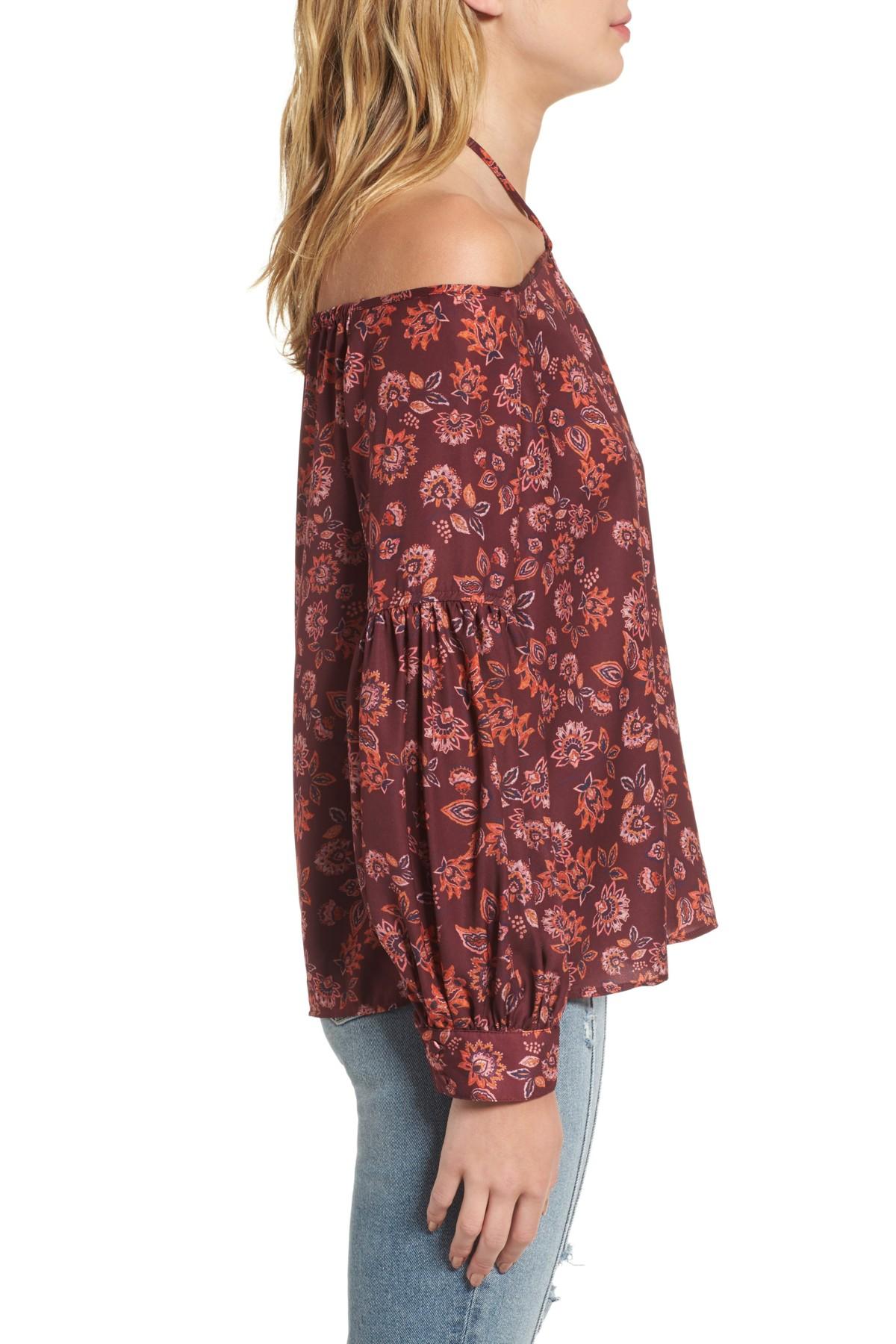 The Fifth Label Womens Carousel Halter Long Sleeve Printed Top