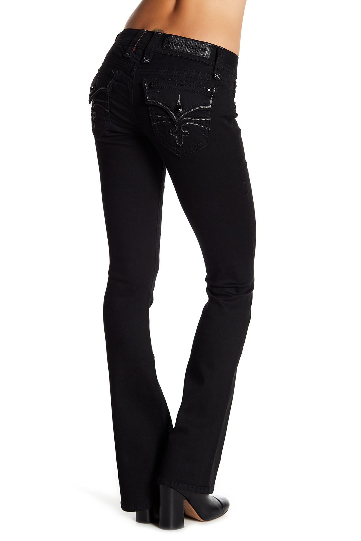camera fog tongue Rock Revival Celine Boot Cut Jeans in Black | Lyst