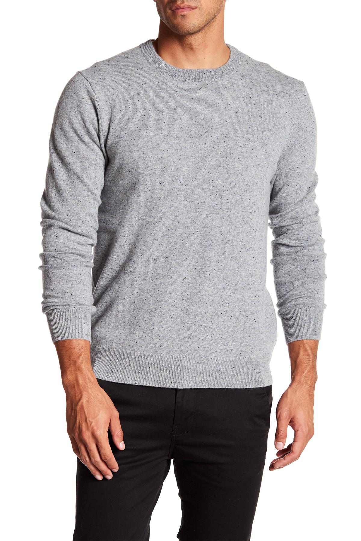 Lyst - Qi Cashmere Crew Neck Sweater in Gray for Men