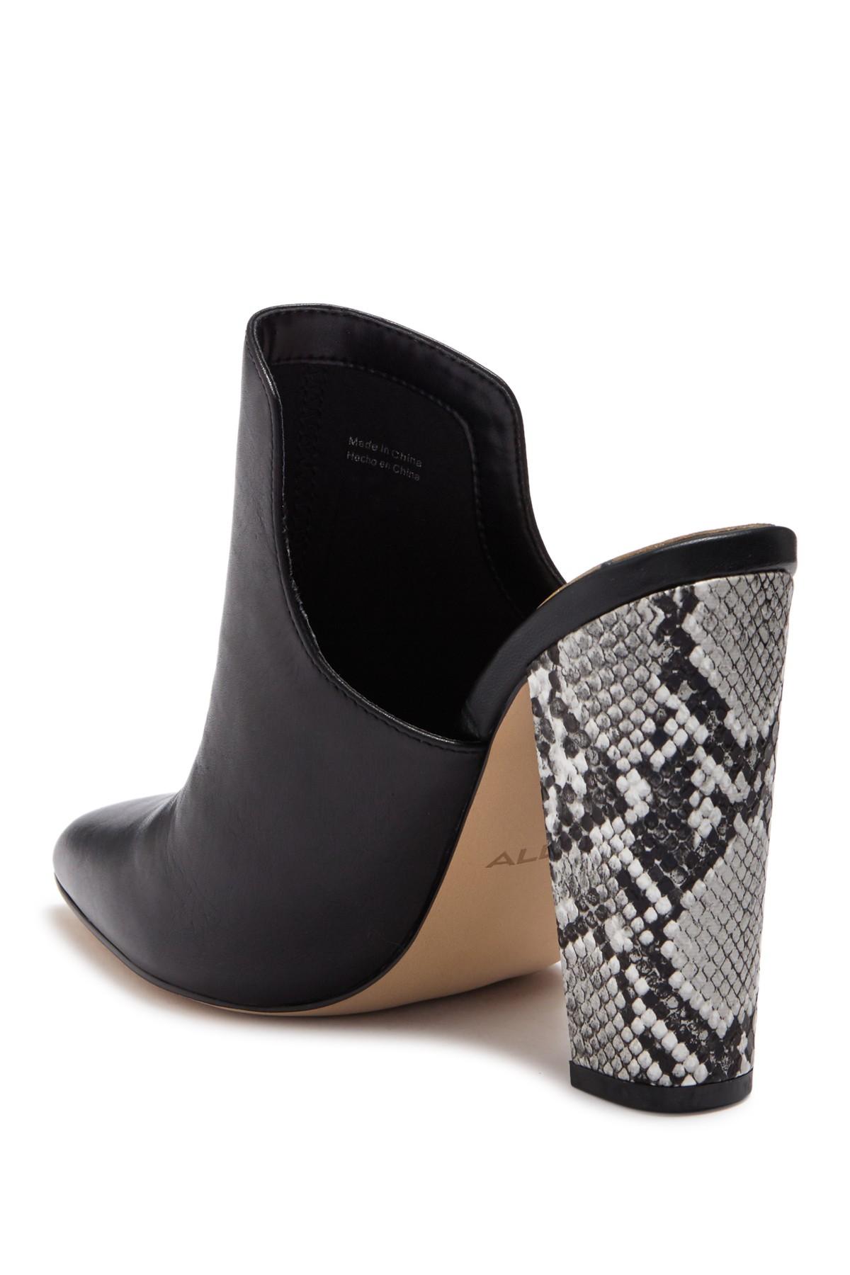aldo snakeskin mules