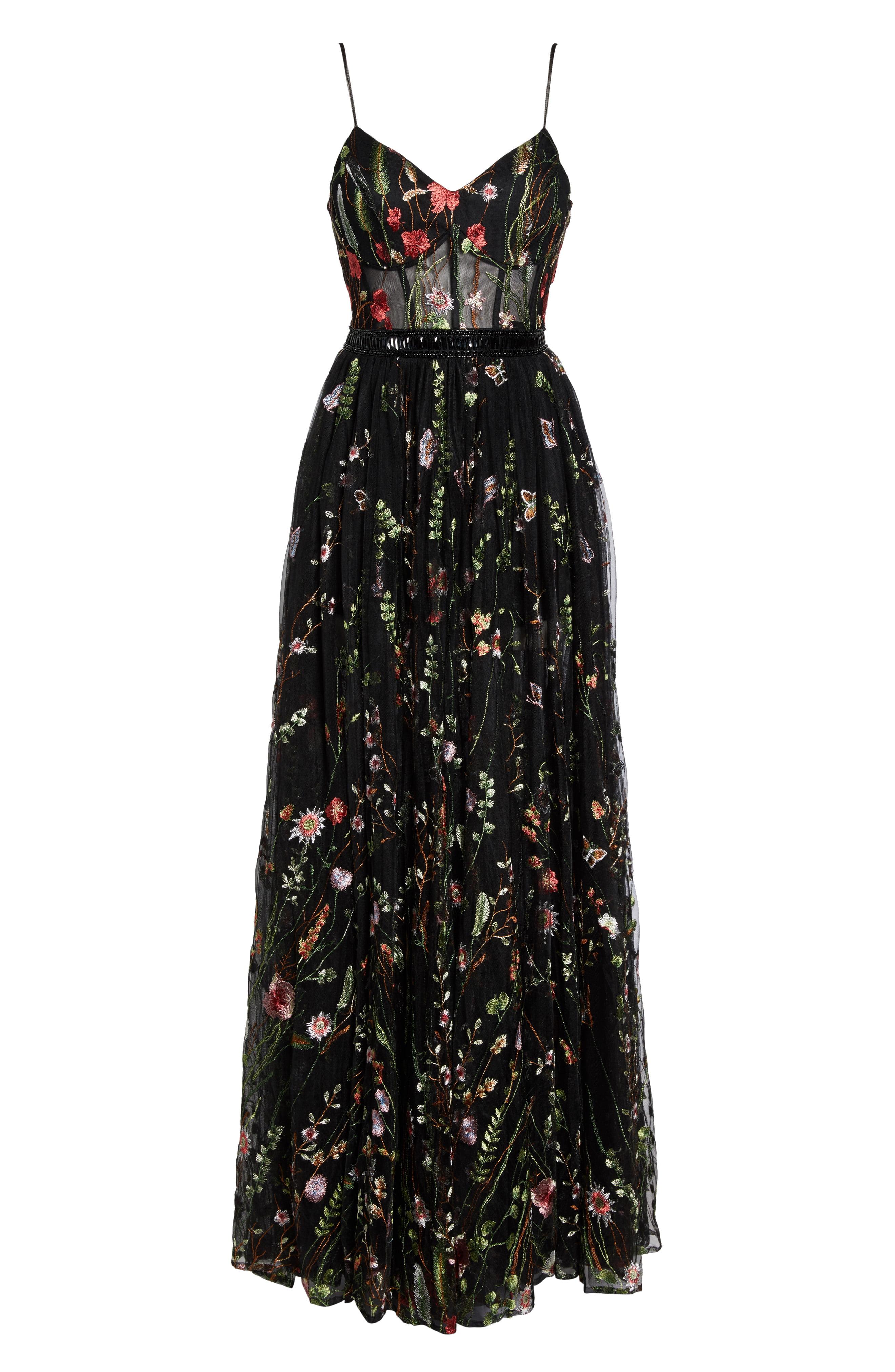 Embroidered bustier gown cheap mac duggal
