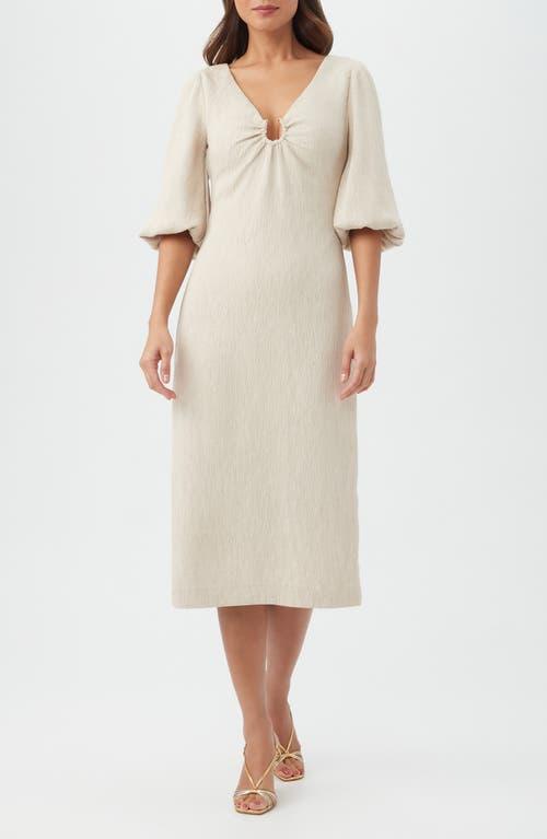 Trina Turk Madeline Textured Midi Dress in Natural | Lyst Trina Turk Madeline Textured Midi Dress in Natural | Lyst