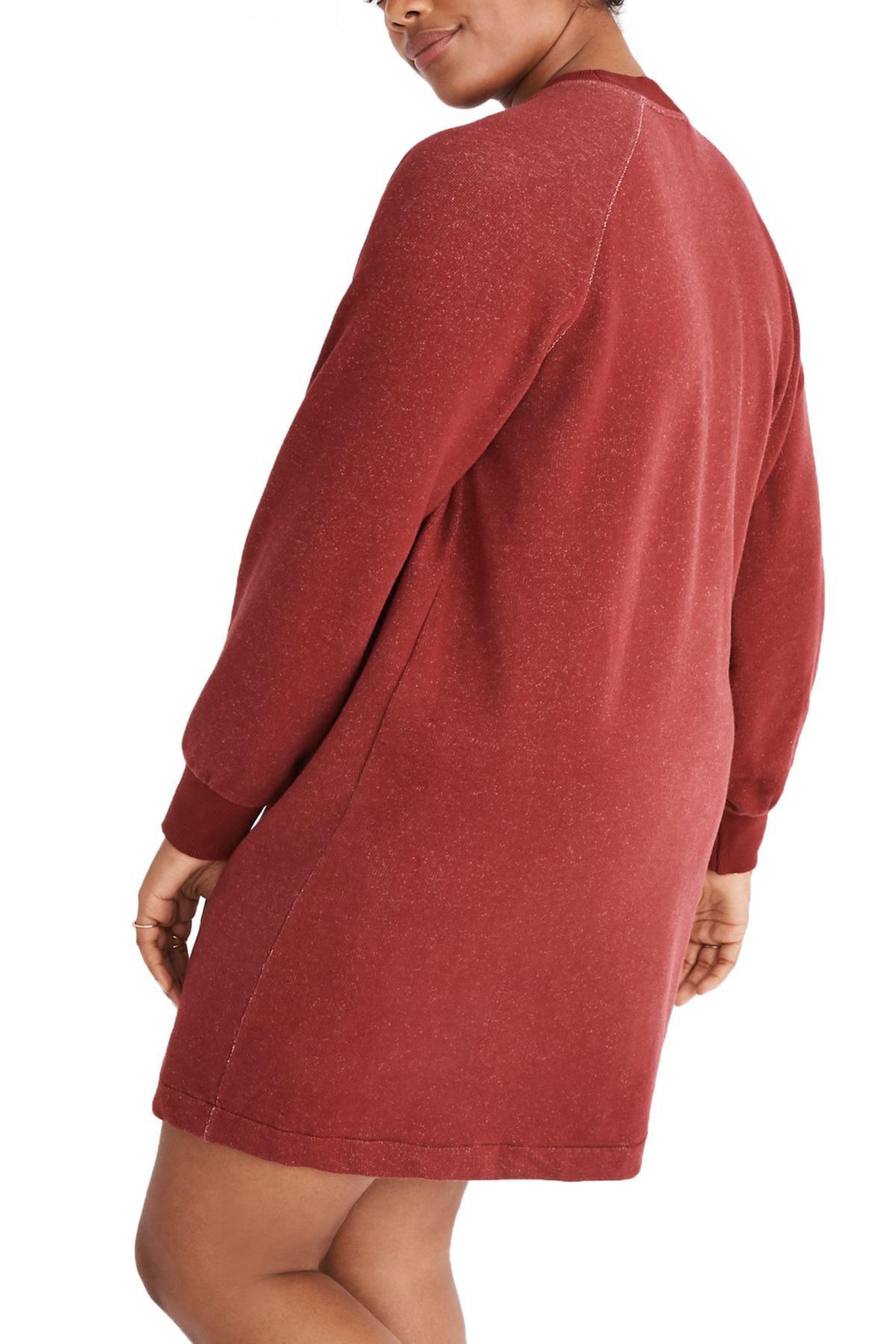madewell bubble sleeve sweatshirt dress