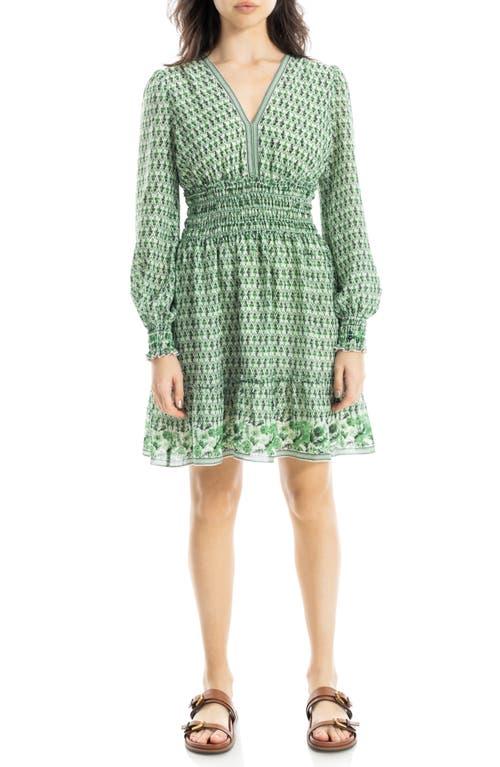 max studio striped v neck tie waist a line dress