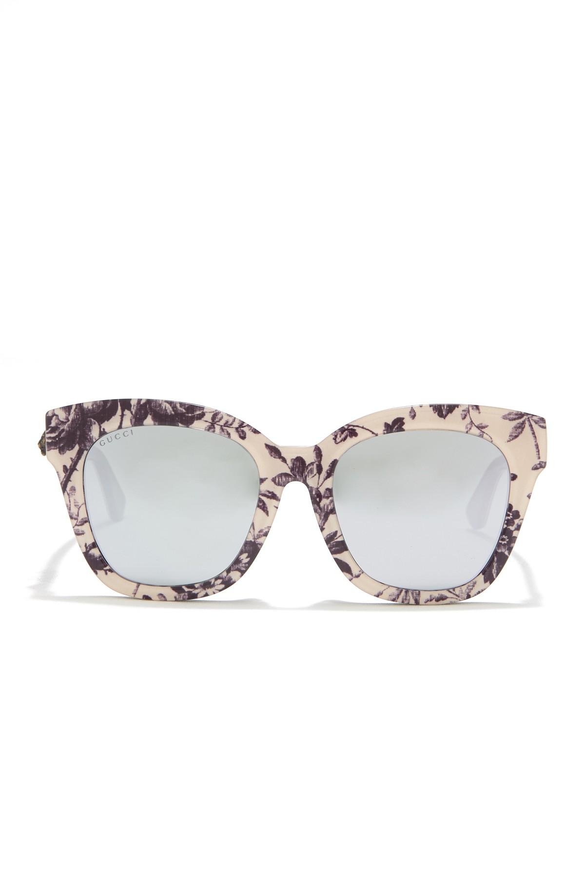 gucci 52mm round cat eye sunglasses