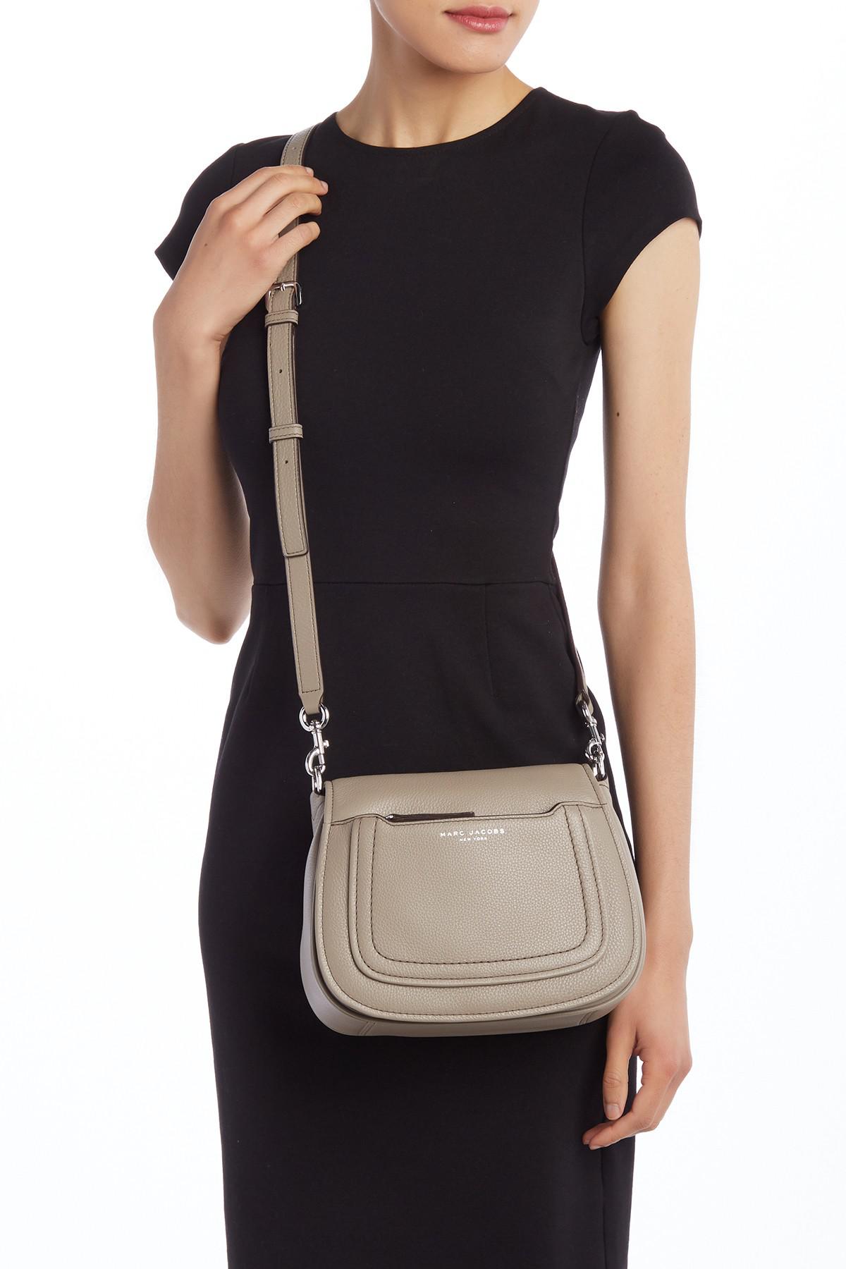 Marc Jacobs Empire City Mini Messenger Leather Crossbody Bag in Mink