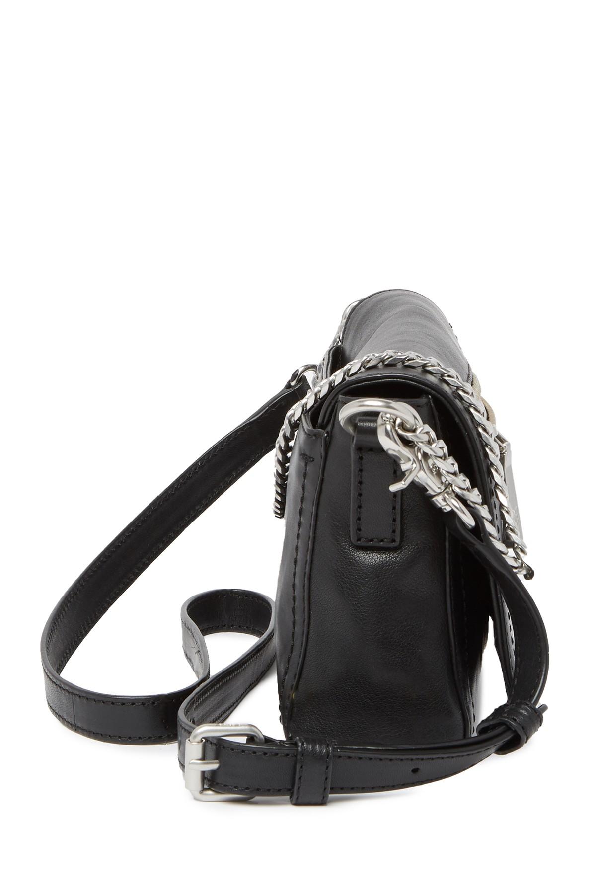 Frye Lena Chain Leather Crossbody Bag in Black - Lyst