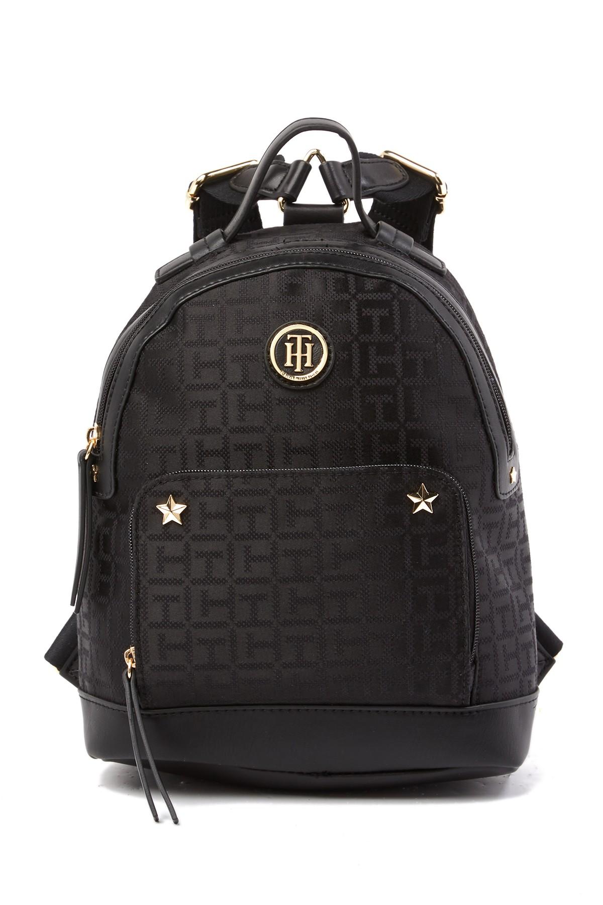 Tommy Hilfiger Synthetic Jacquard Backpack in Black - Lyst