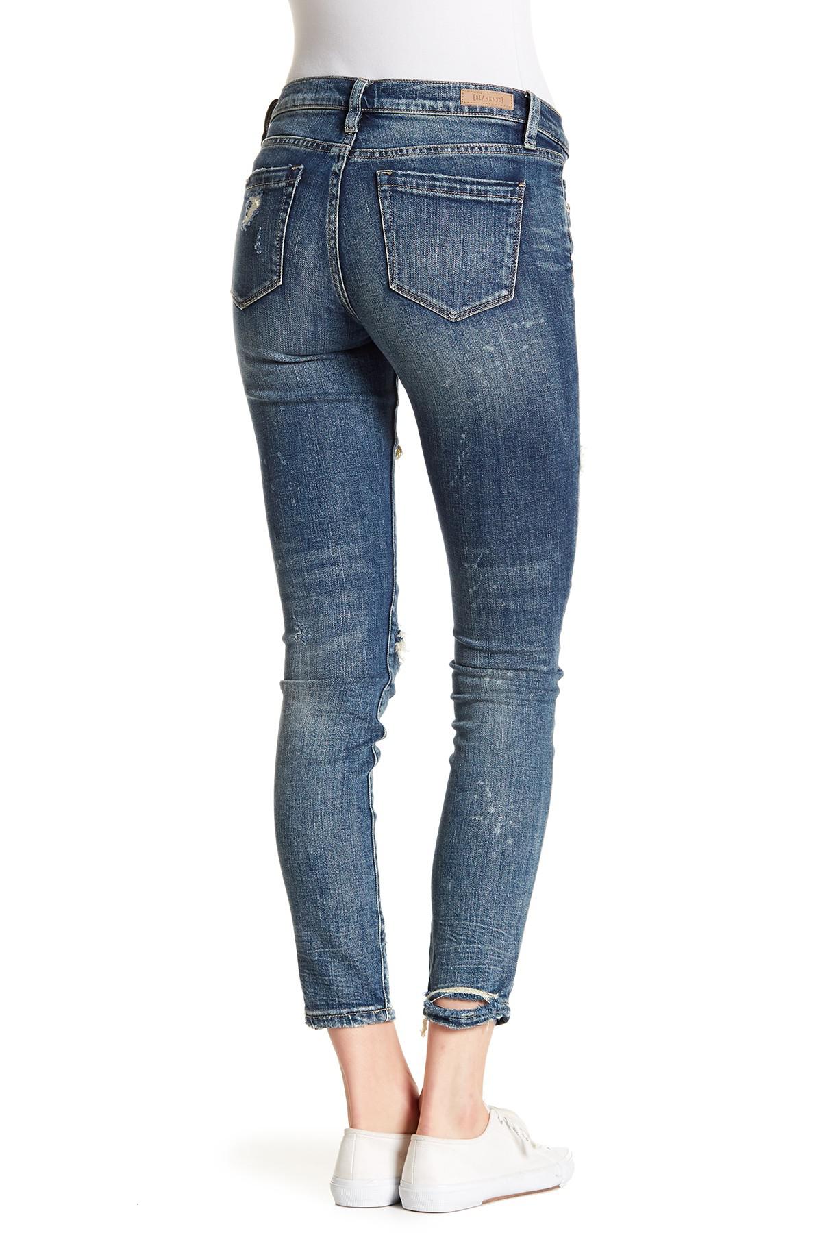 Blank NYC Denim Reade Rip Rep Mid Rise 