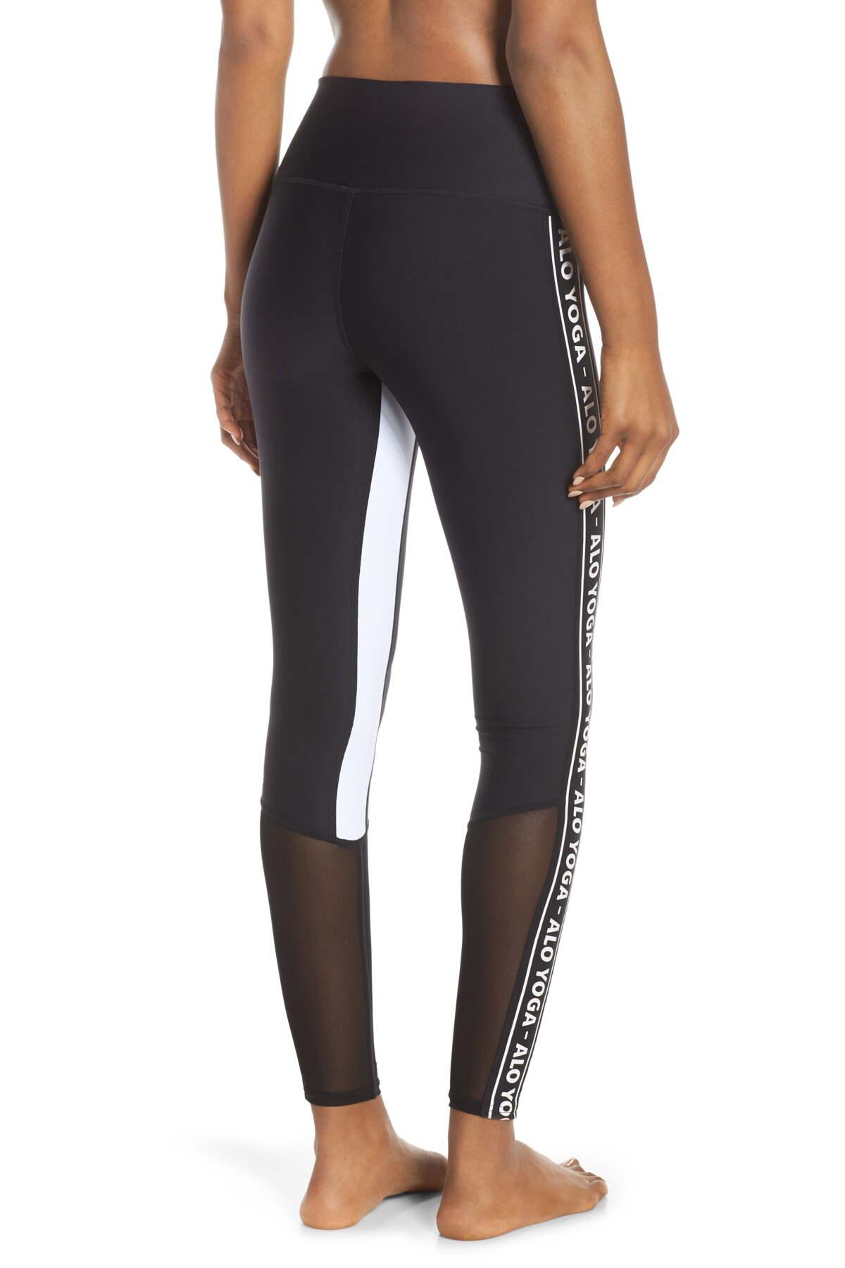 Alo Yoga High Waist Trainer Leggings in Black/White (Black) Lyst