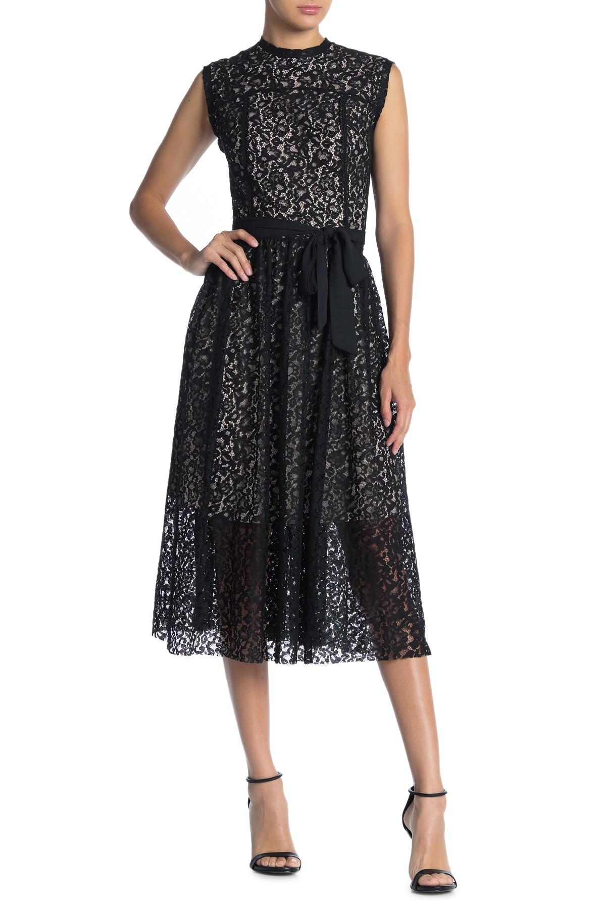 Gracia Sleeveless Lace Dress in Black - Lyst