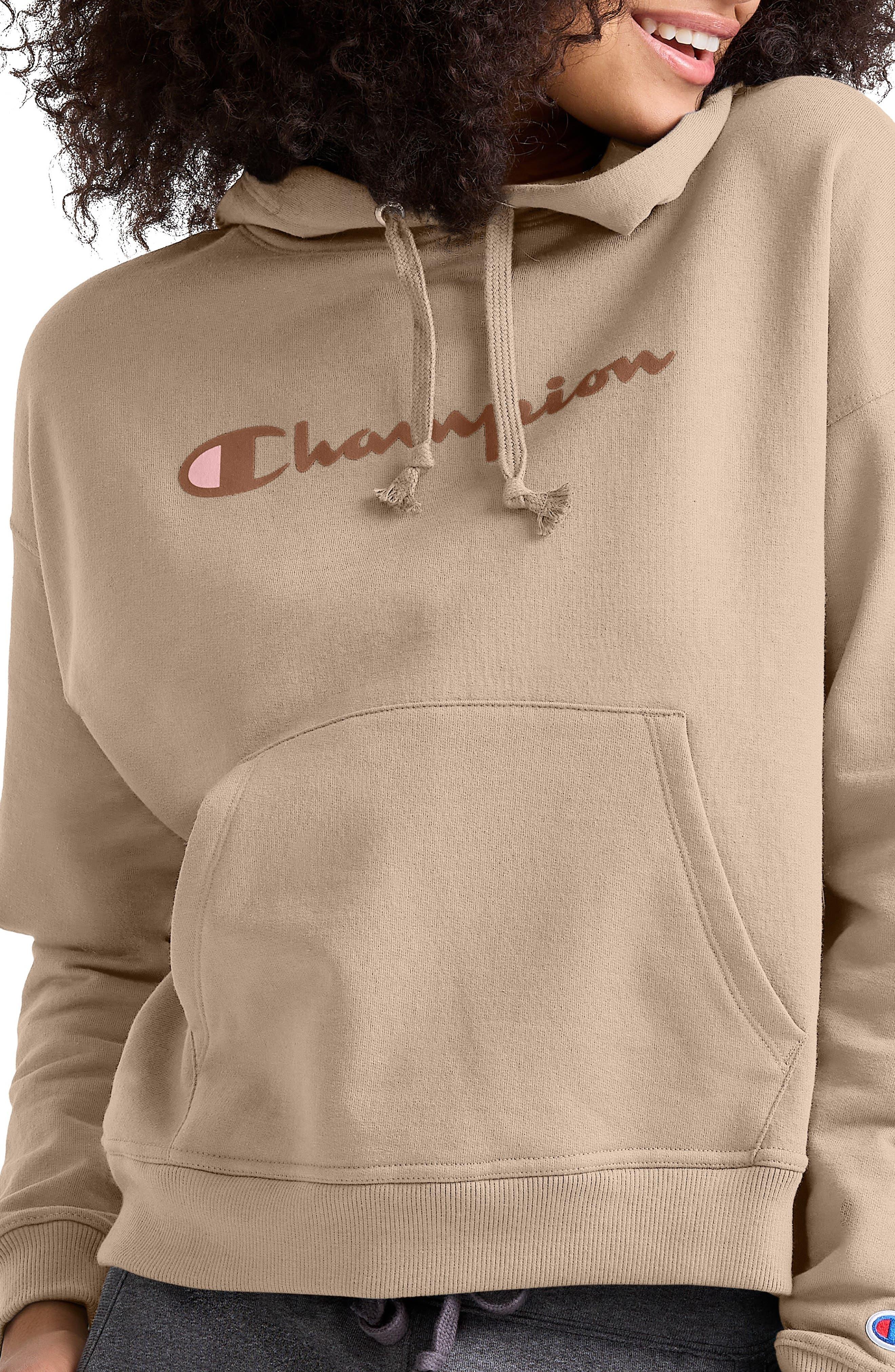 Champion Powerblend Relaxed Hoodie In Country Walnut At Nordstrom Rack in  Natural | Lyst