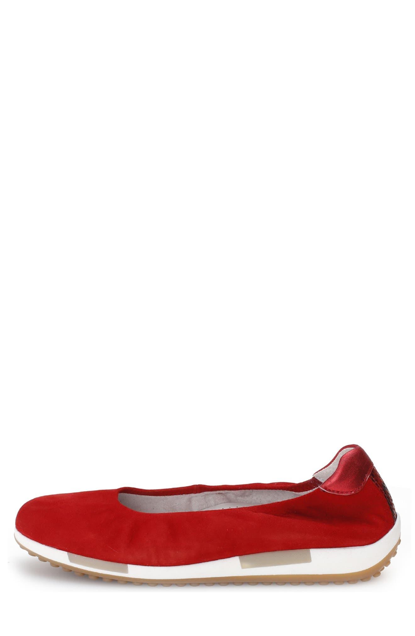 Gabor Round Toe Flat In Red At Nordstrom Rack | Lyst