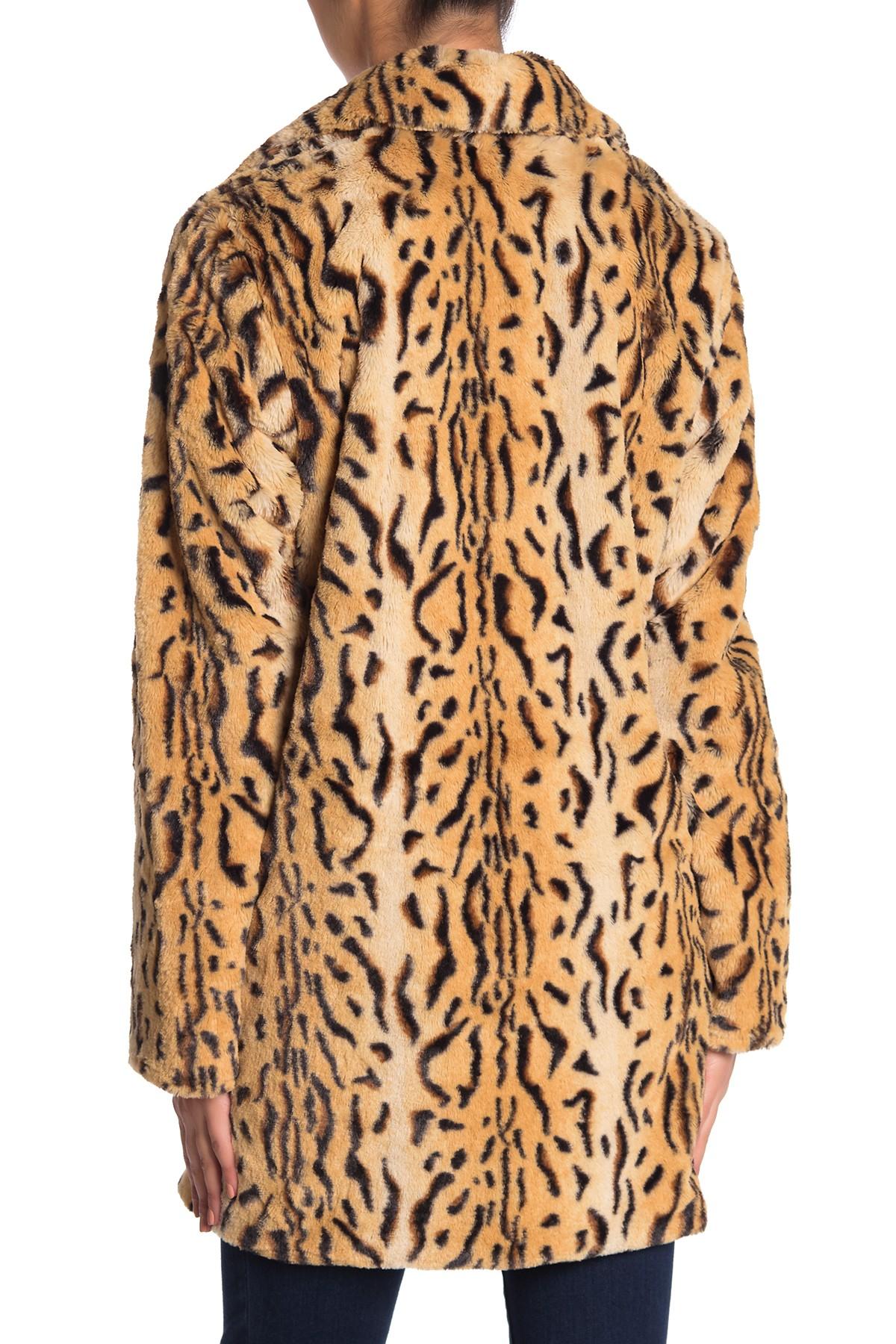 Love Token Tiger Print Faux Fur Jacket in Brown Lyst