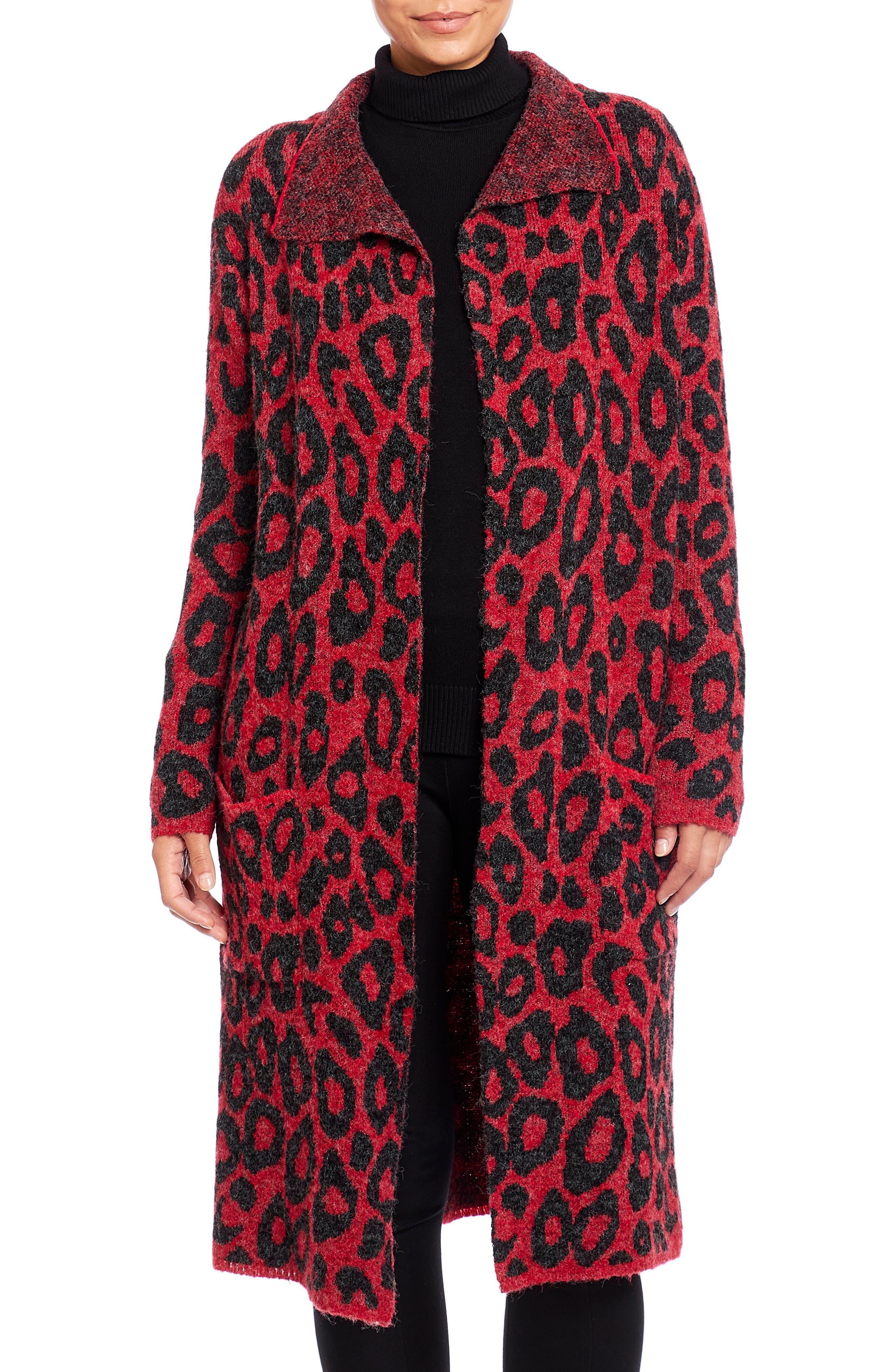Synthetic Drape Collar Maxi Cardigan 