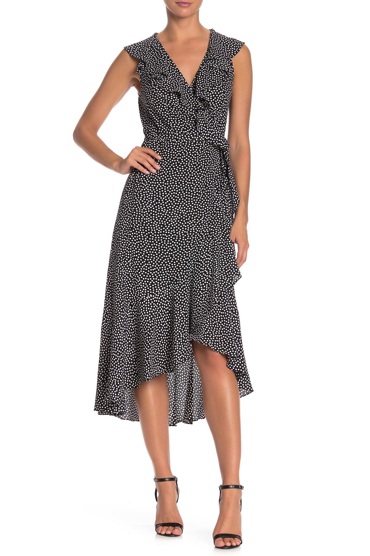 max studio ruffle wrap dress