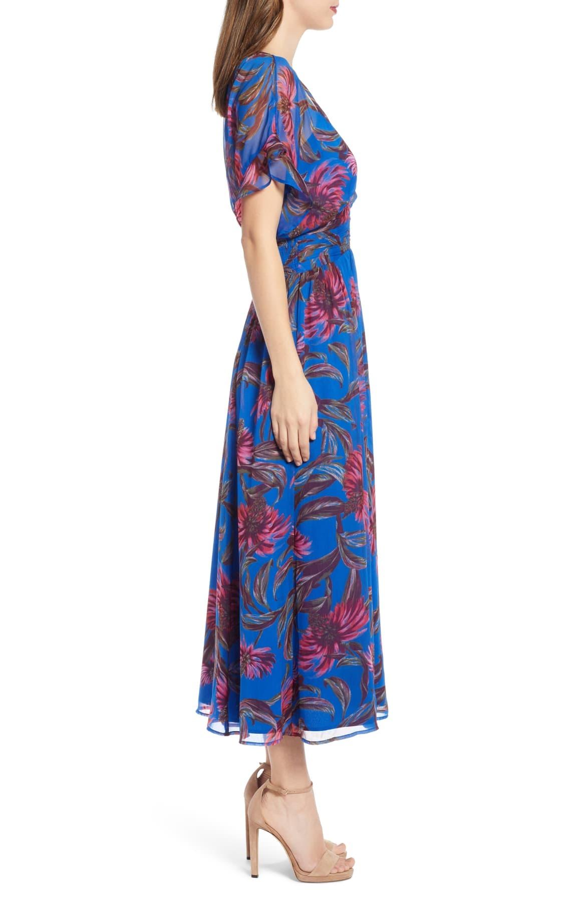 leith botanical print maxi dress