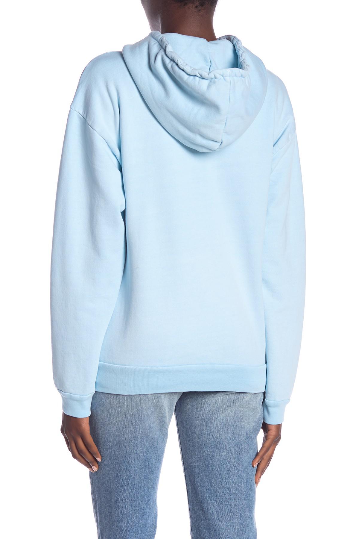 FRAME Cotton Oversized Hoodie in Faded Light Blue (Blue) - Lyst