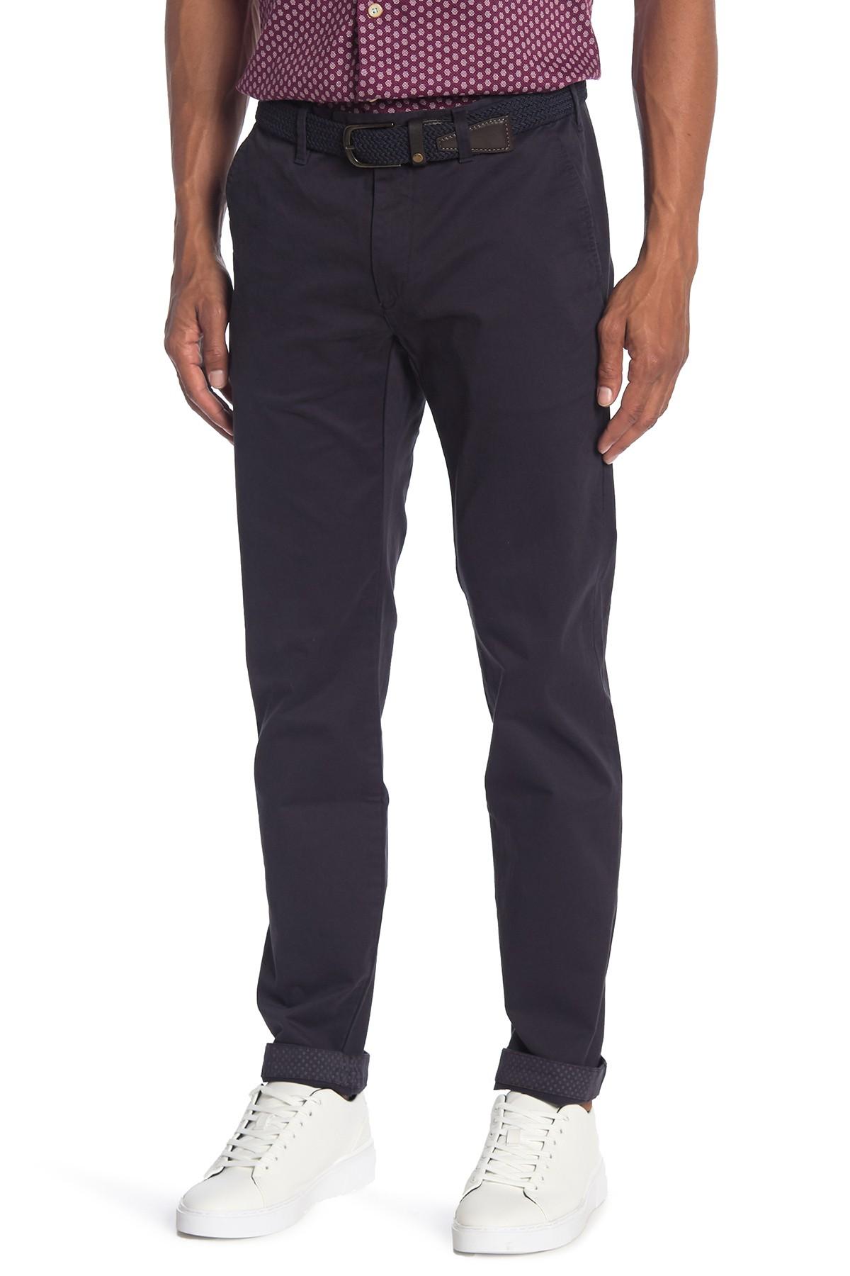 Ted Baker Slim Fit Cotton Chinos in Navy (Blue) for Men - Lyst