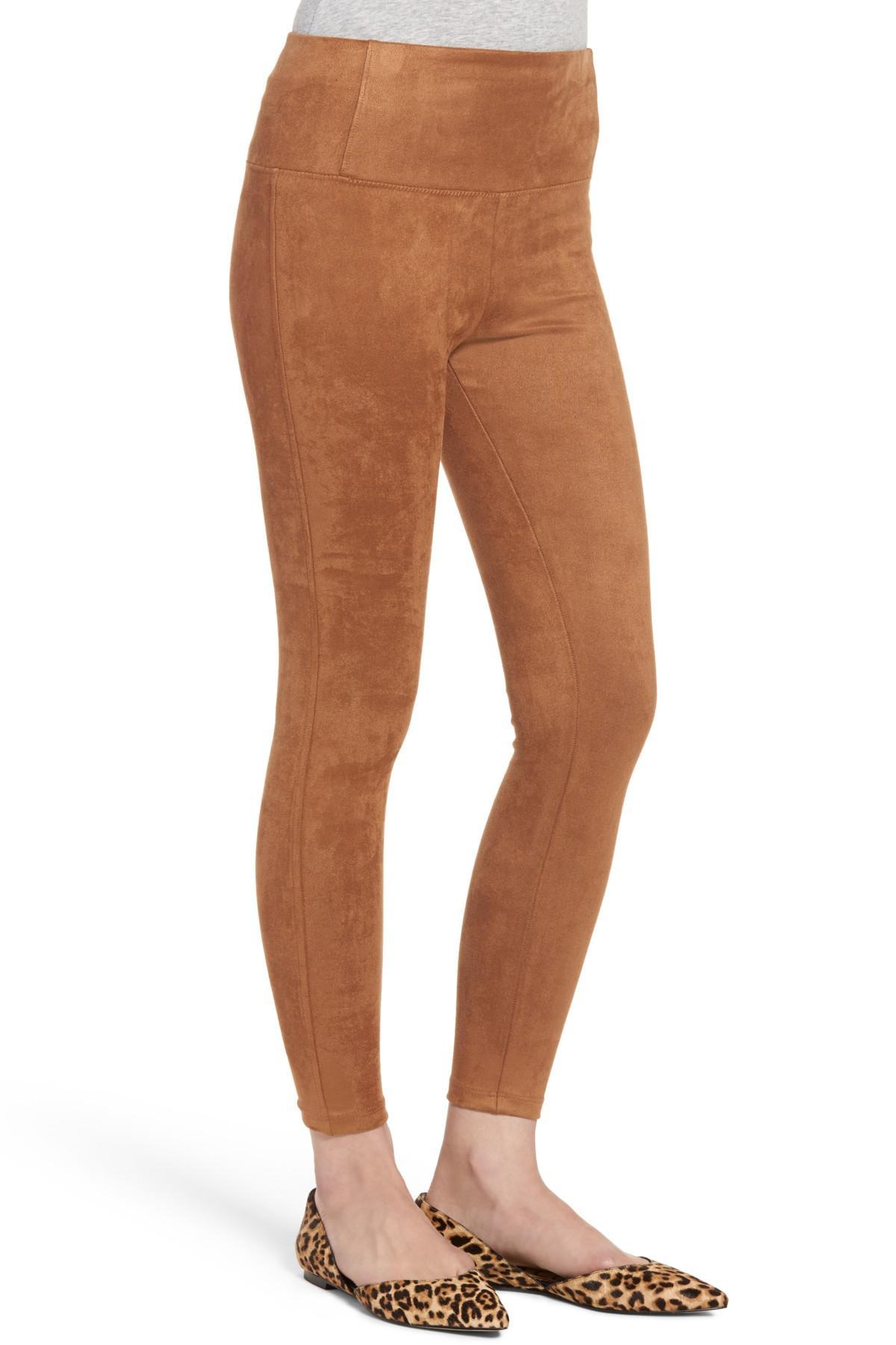 High Waist Crop Faux Suede Leggings 
