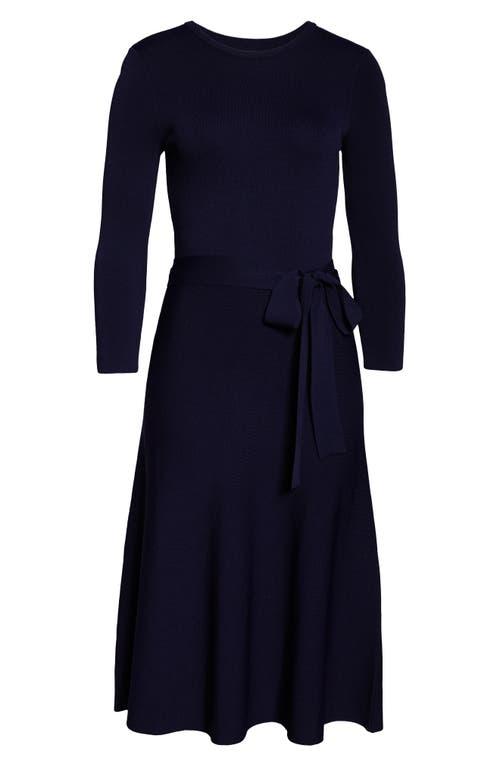 eliza j fit and flare sweater dress Eliza J Fit & Flare Long Sleeve Sweater Dress In Eggplant