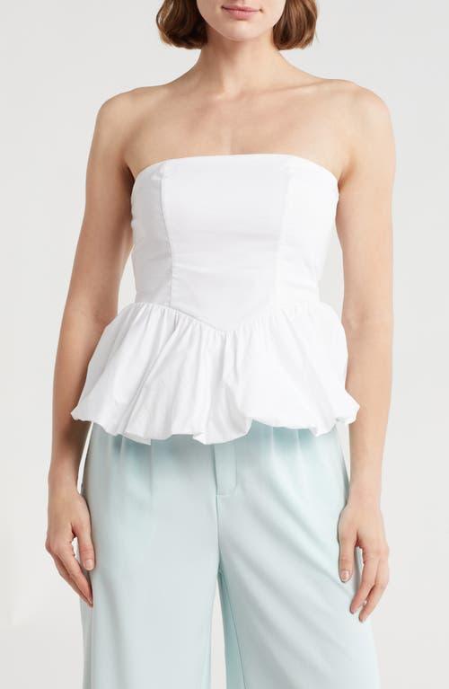 Leith Strapless Corset Bubble Hem Top in White Lyst