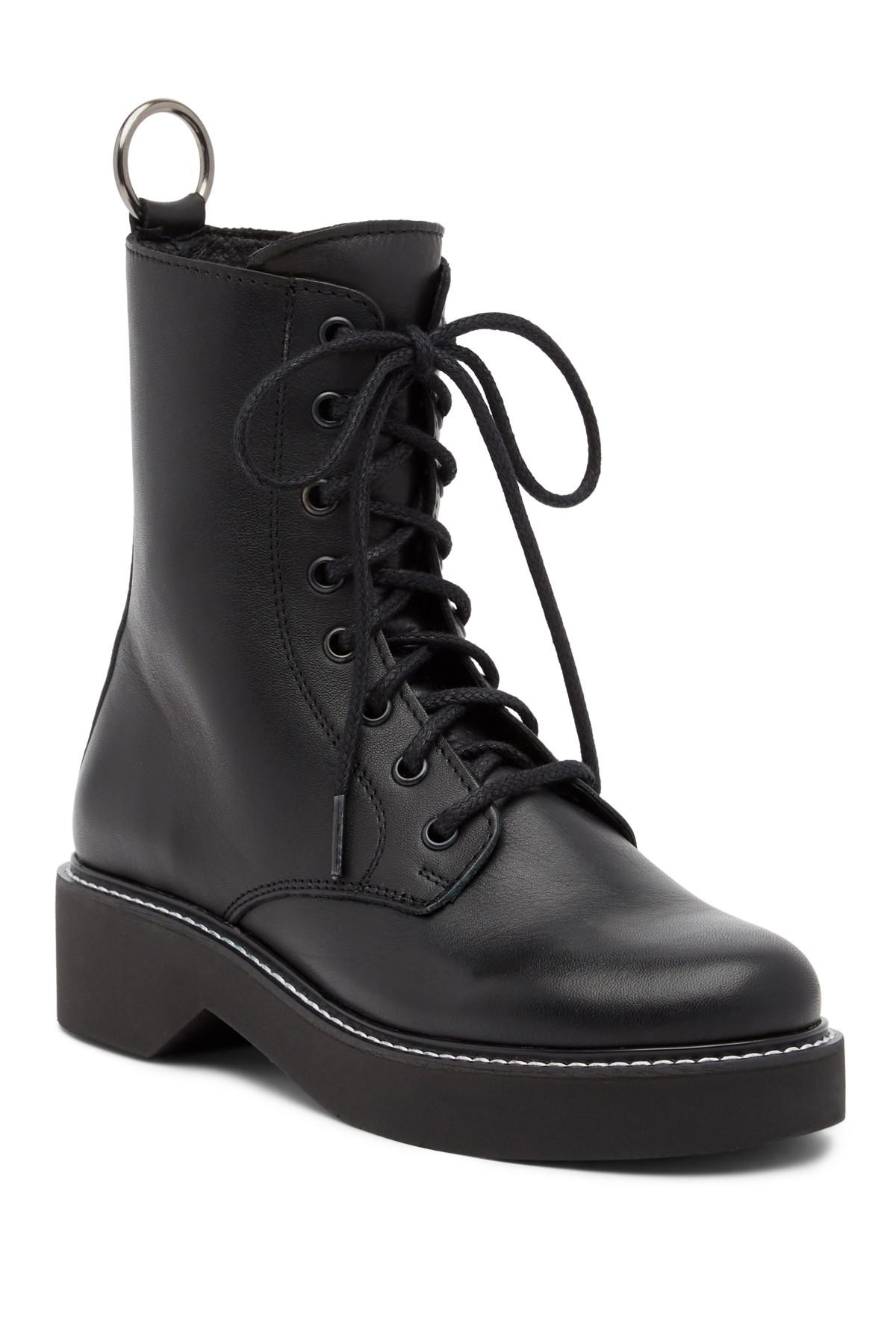 Steve Madden Leather Ryder Lace Up Combat Boot In Black For Men Lyst