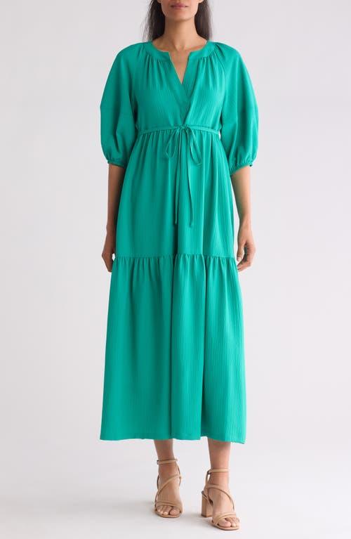 Calvin Klein Gauze Puff Sleeve Maxi Dress in Green Lyst