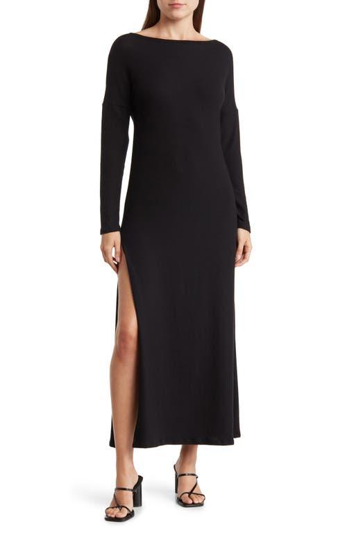 go couture long sleeve maxi dress Go Couture Plunge Neck Floral Long Sleeve Maxi Dress In Black Rib