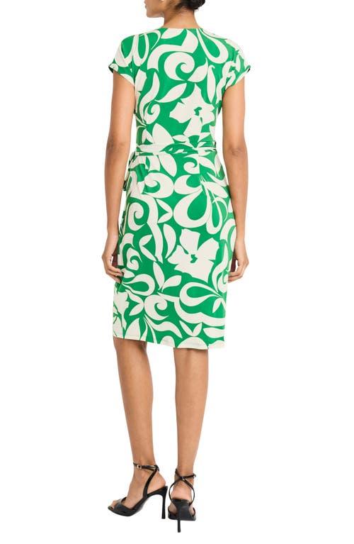 maggy london jersey wrap dress Donna Morgan FOR MAGGY Waist Detail Maxi Dress in Cream/Powder Blue at Nordstrom, Size 14 main image 0