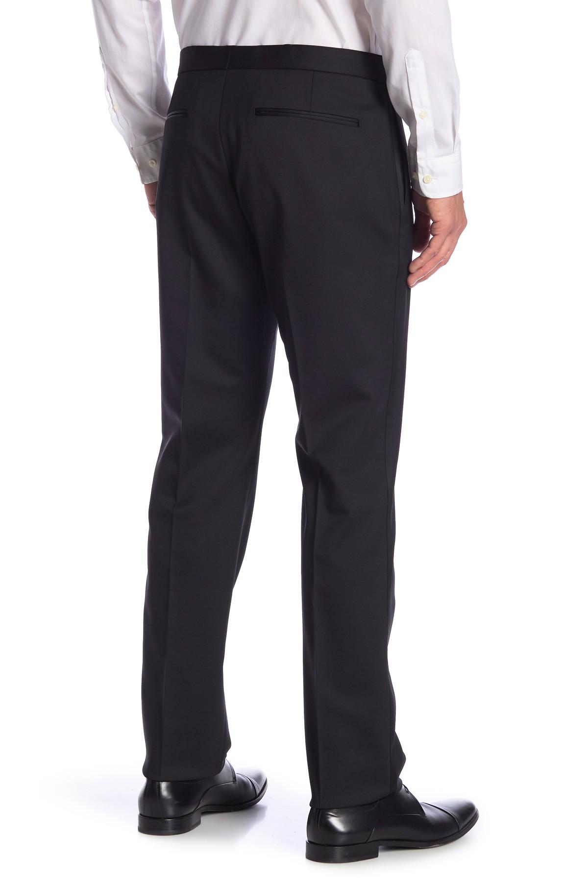 Theory Jake Tuxedo Wool Pants in Black for Men - Lyst