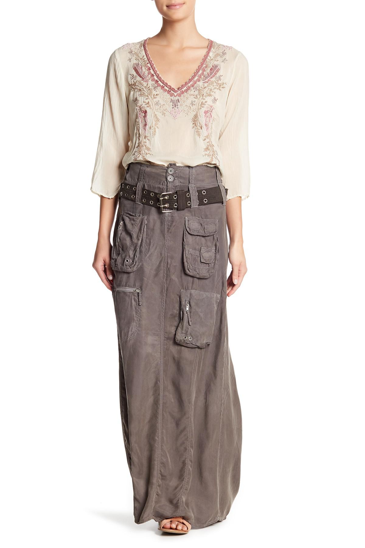 Johnny Was Cupra Long Cargo Skirt | Lyst