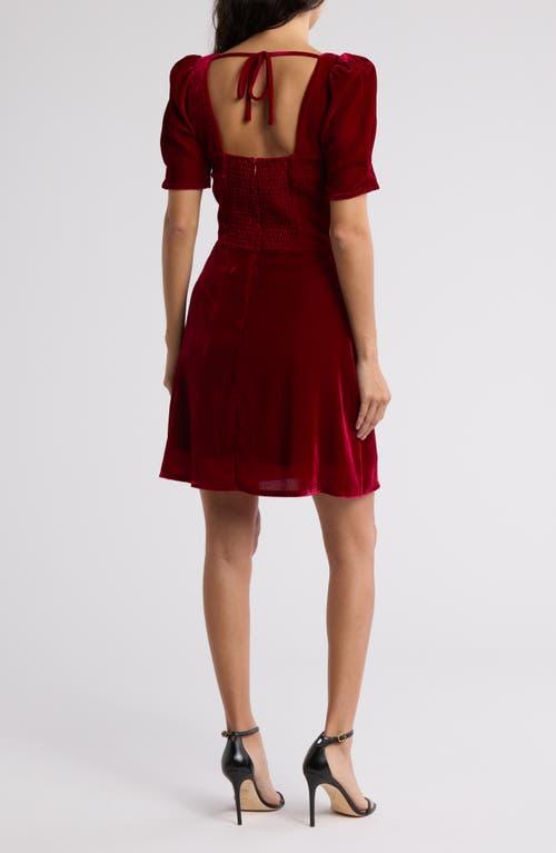 sachin and babi light blue dress Lena Puff Sleeve Velvet Ruched Dress main image 0