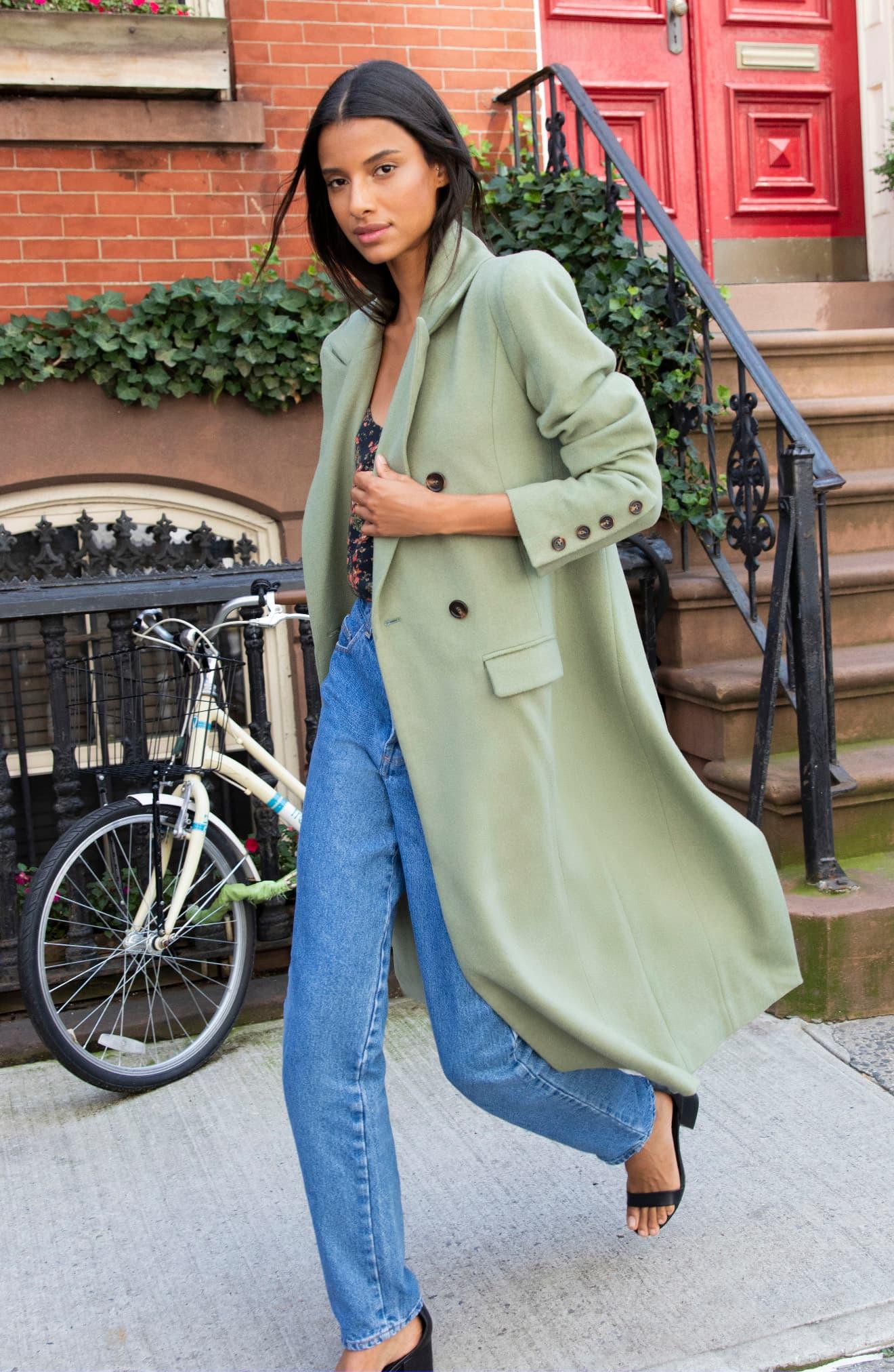 Something navy double breasted maxi coat Clearance