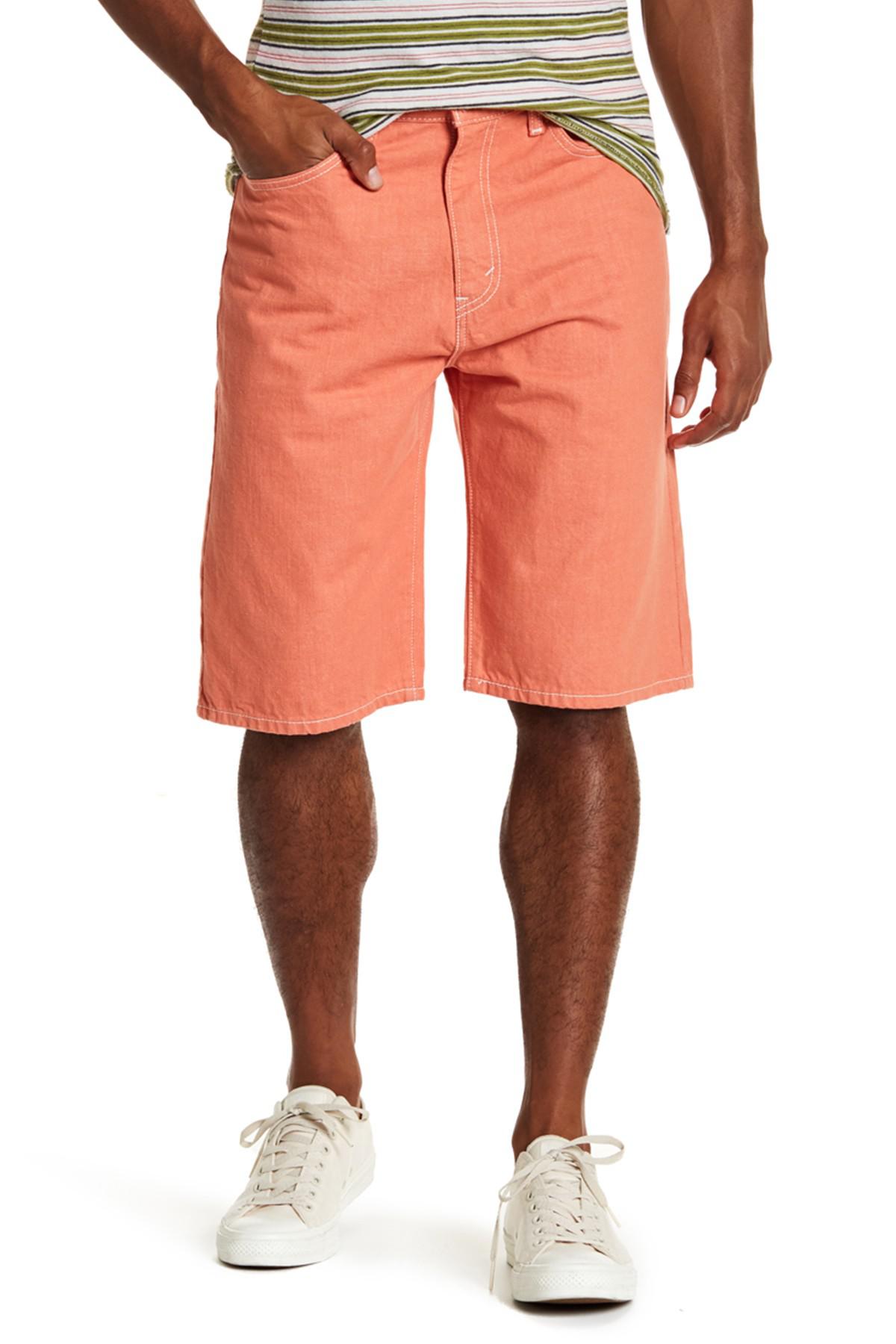 Levi's 569 5-pocket Denim Shorts in Orange for Men - Lyst