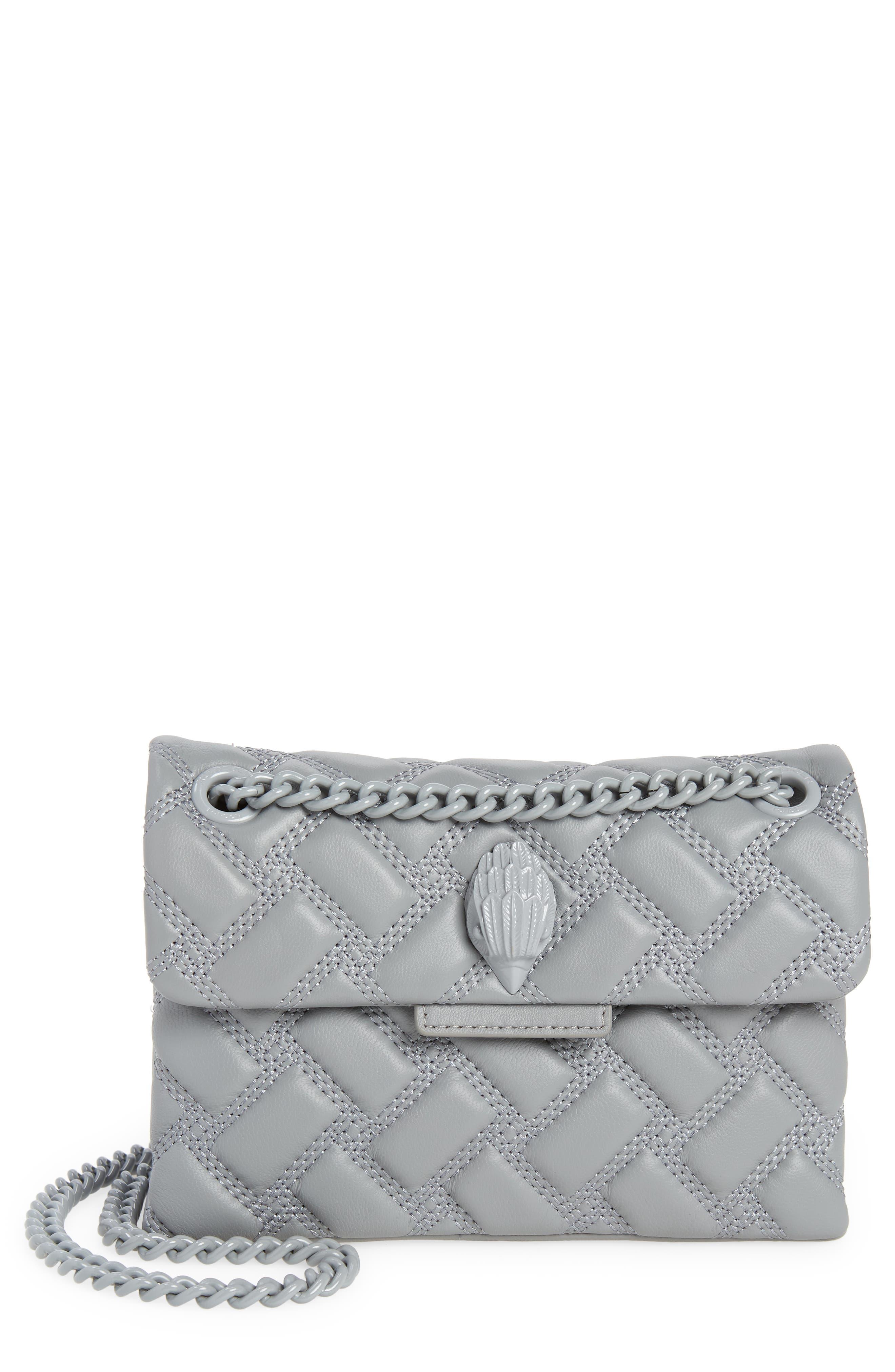 Kurt Geiger Mini Kensington Drench Leather Crossbody Bag In Grey At Nordstrom Rack in Gray Lyst