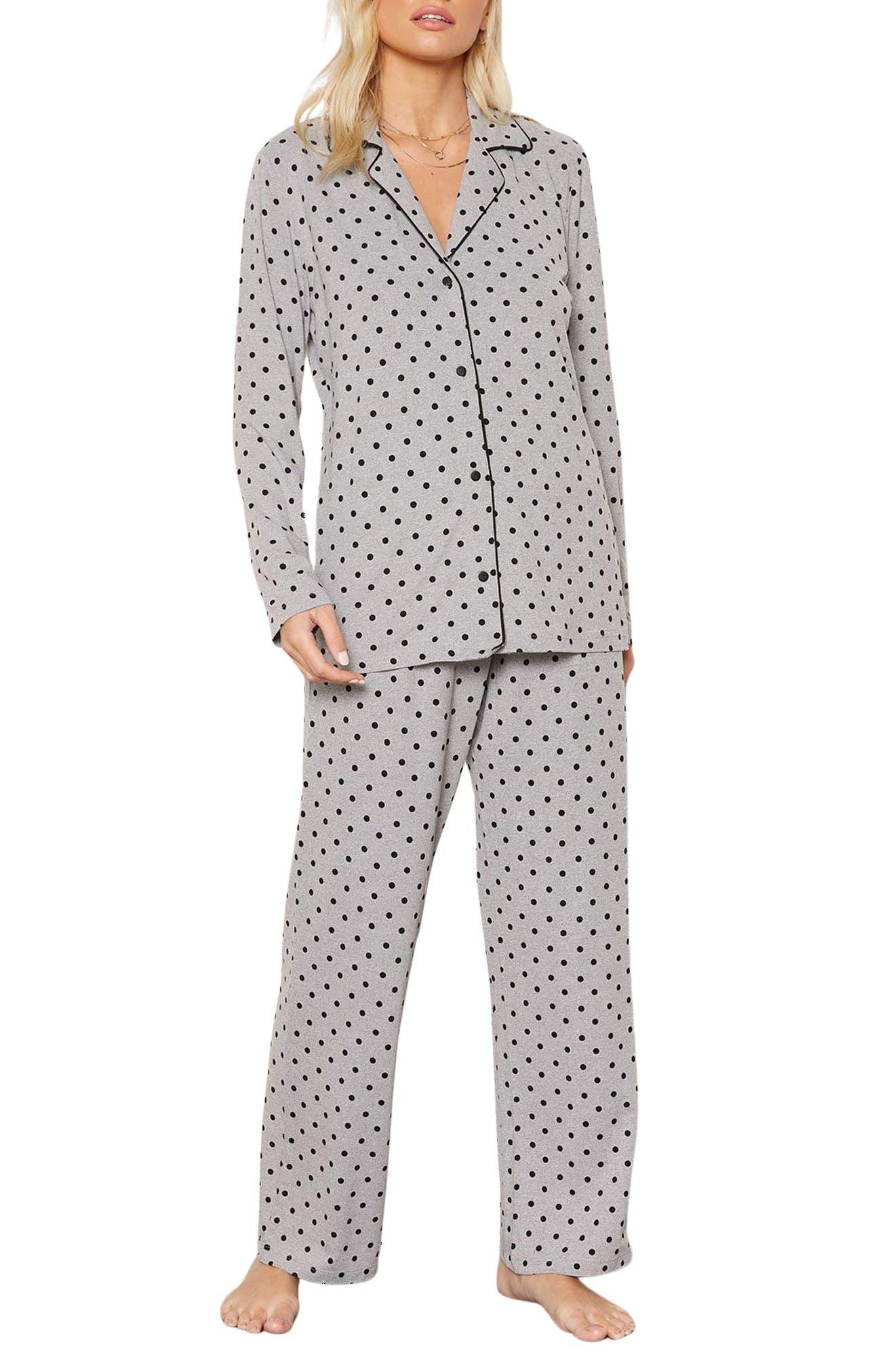 Tart Collections Taryn Long Sleeve Top & Pants Pajamas in Gray | Lyst
