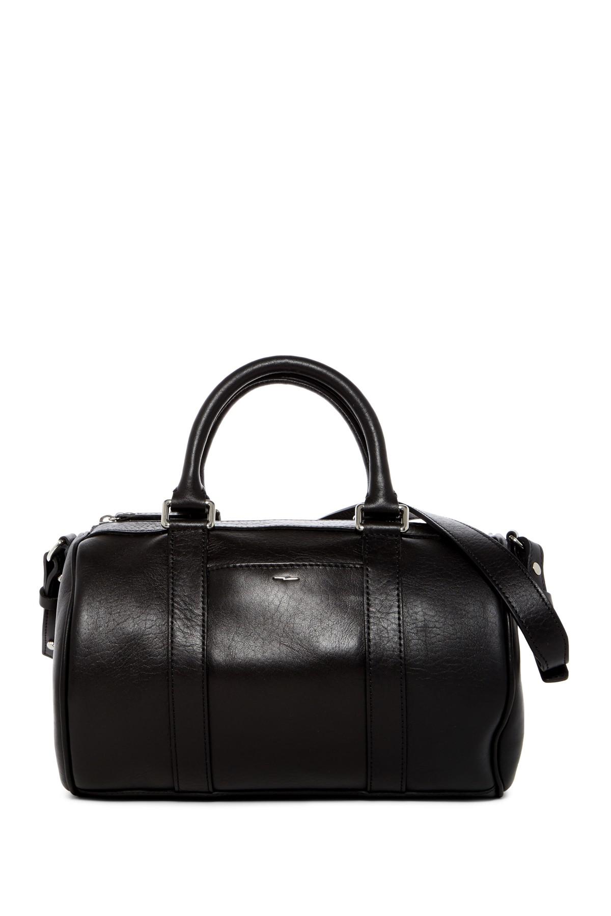small leather duffel