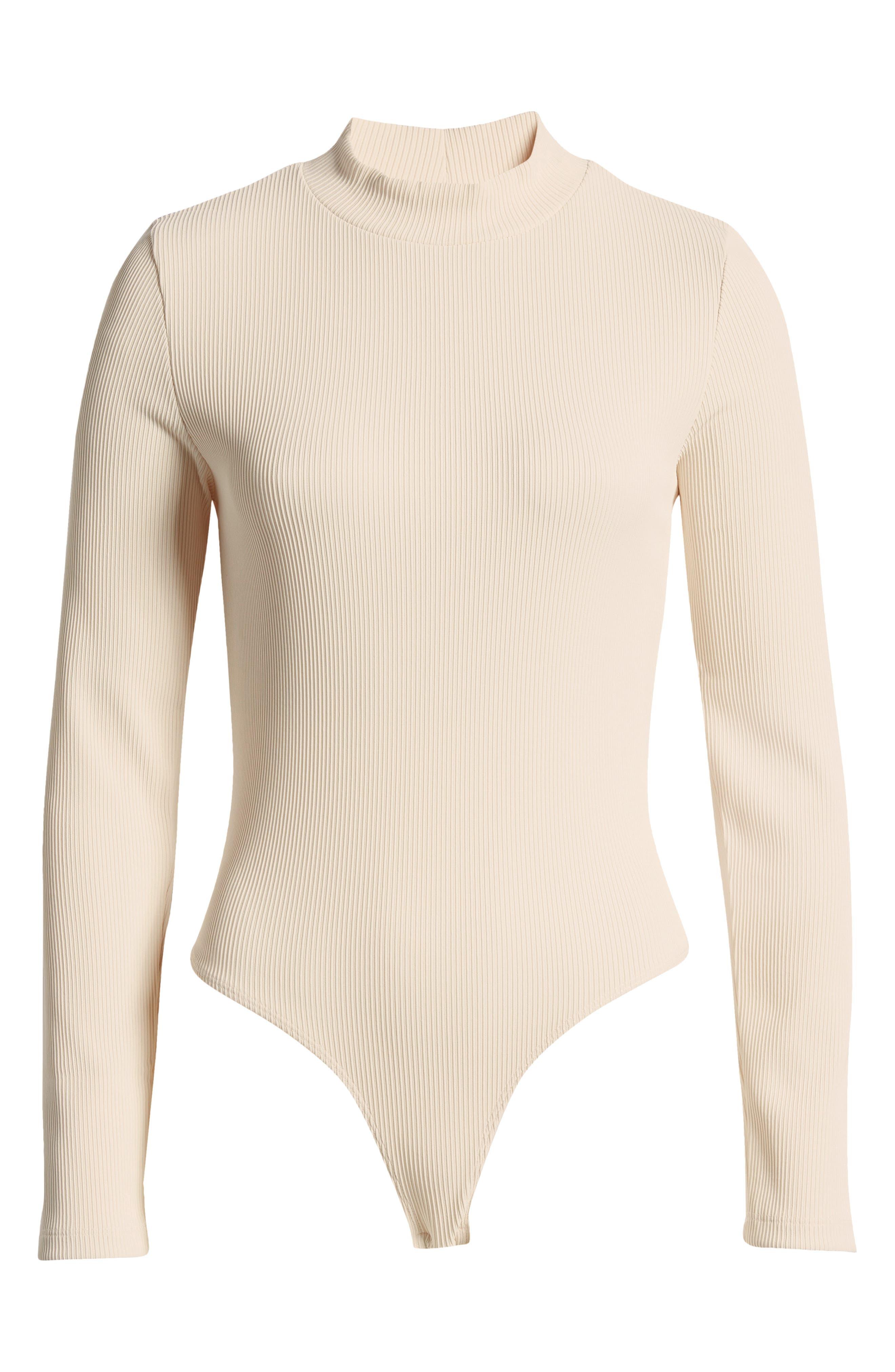 TOPSHOP Long Sleeve Bodysuit In White At Nordstrom Rack | Lyst