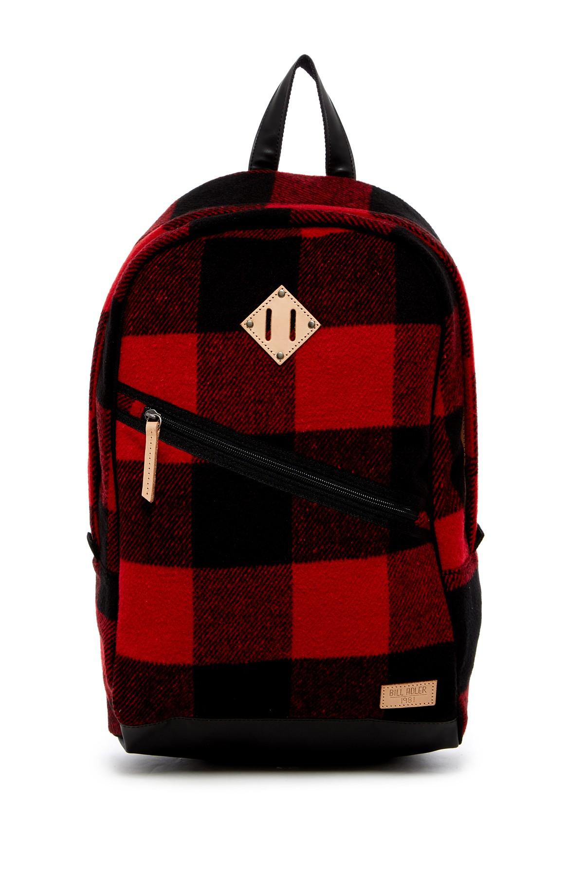 red flannel backpack