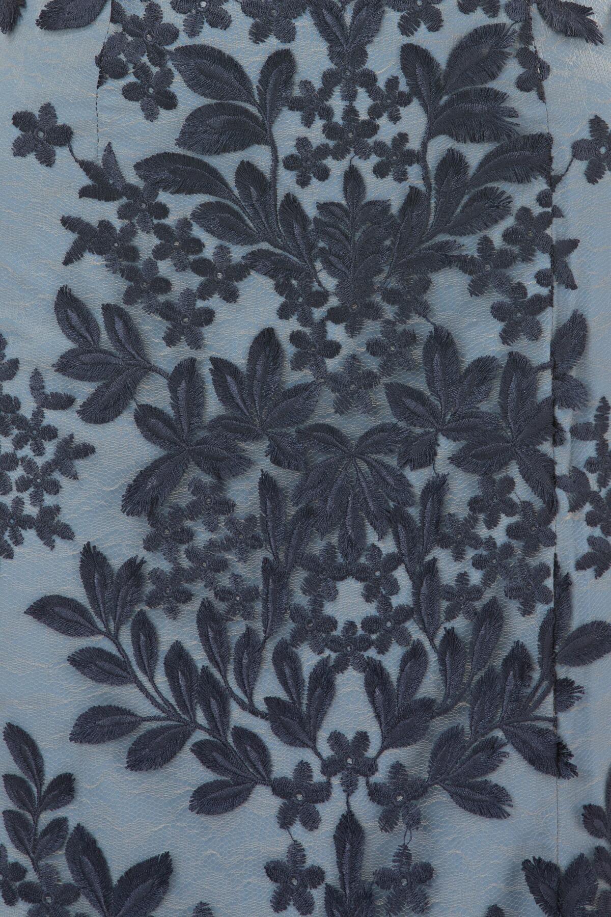 js collections leaf embroidered gown